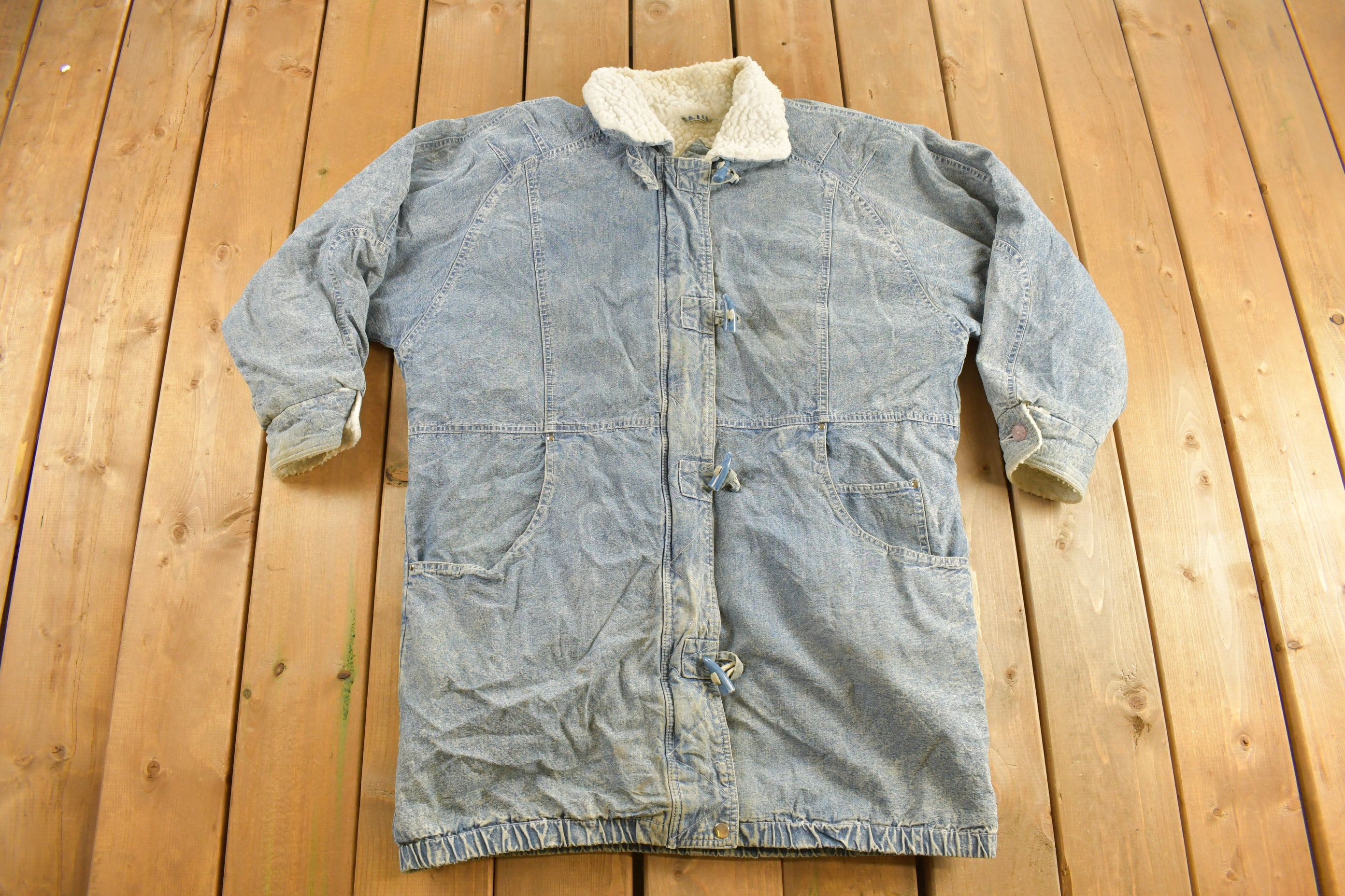 Vintage 1990s Blue Creek Denim Full Length Jean Jacket