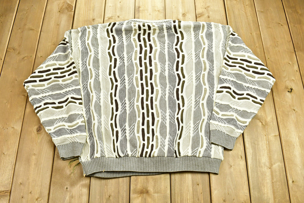 Vintage 1990's 3D Cable Knit Sweater /