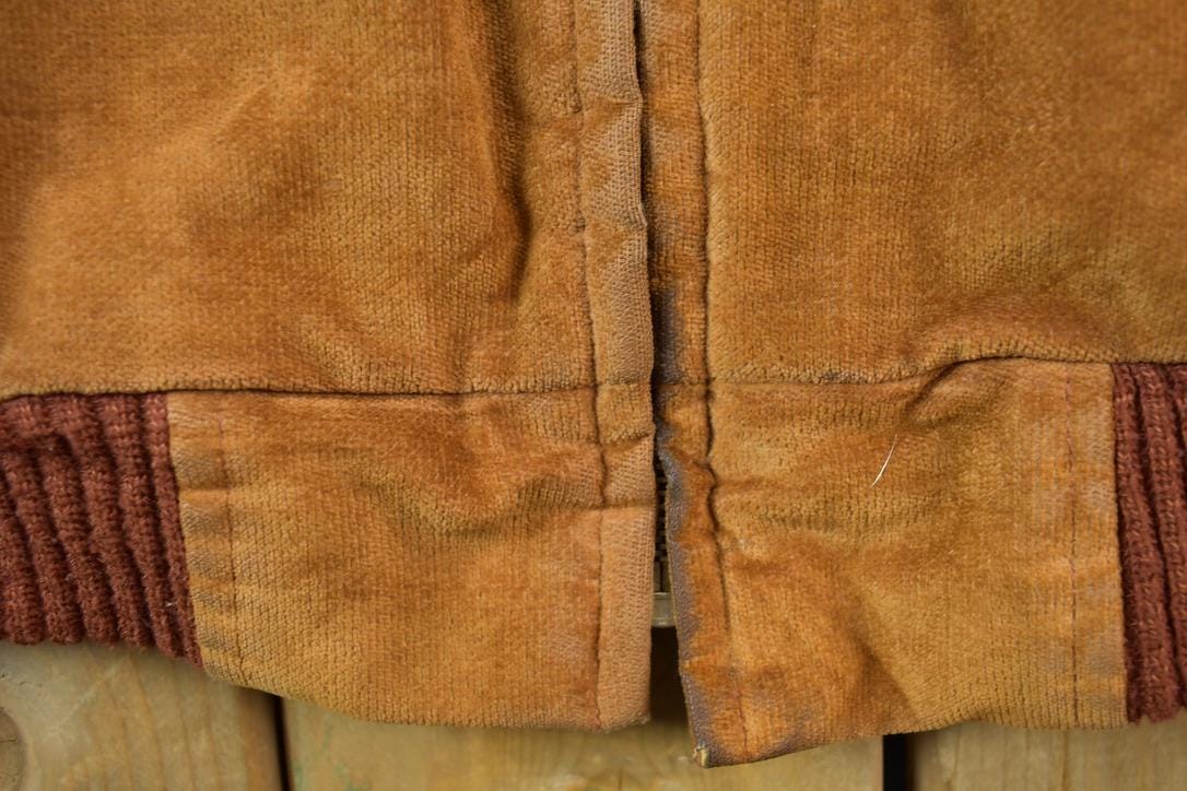 Vintage 1980s Faux Fur Lined Bomber Jacket