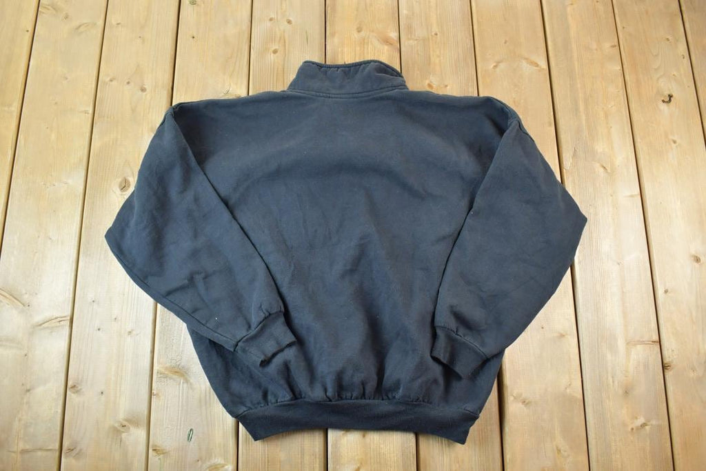Vintage 1990s Montreal Canada Quarter Zip Mock Neck Sweatshirt