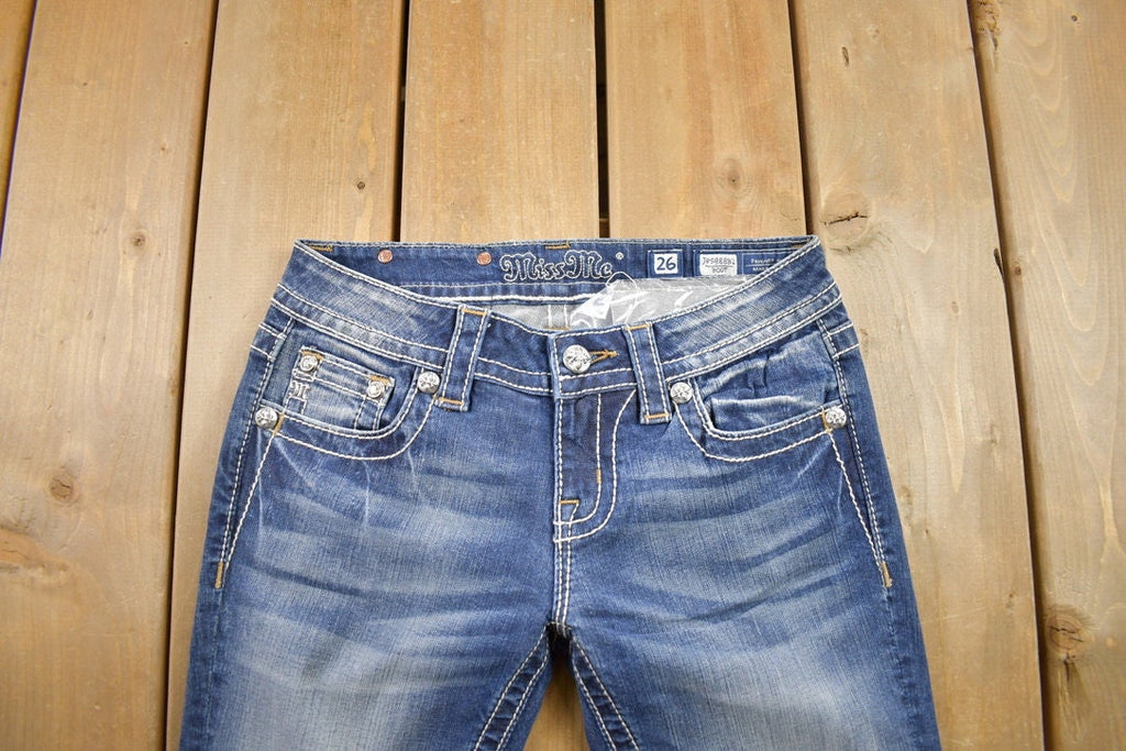 Vintage Y2K Miss Me Bedazzled Low Rise Jeans Size 26x31