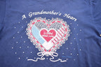 Vintage 1995 A Grandmother's Heart is Filled With Love Jerzees Graphic T-Shirt