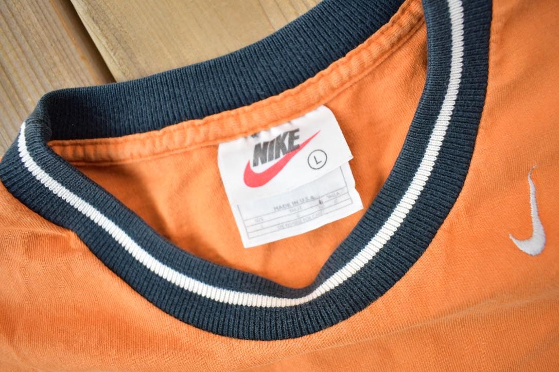 Vintage 1990s Nike Mini Swoosh Heavy Weight Ringer T-Shirt