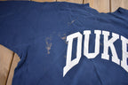 Vintage 1990s Duke University Collegiate Crewneck  Made In USA  NCAA Sweatshirt  Sportswear  Americana  Distressed