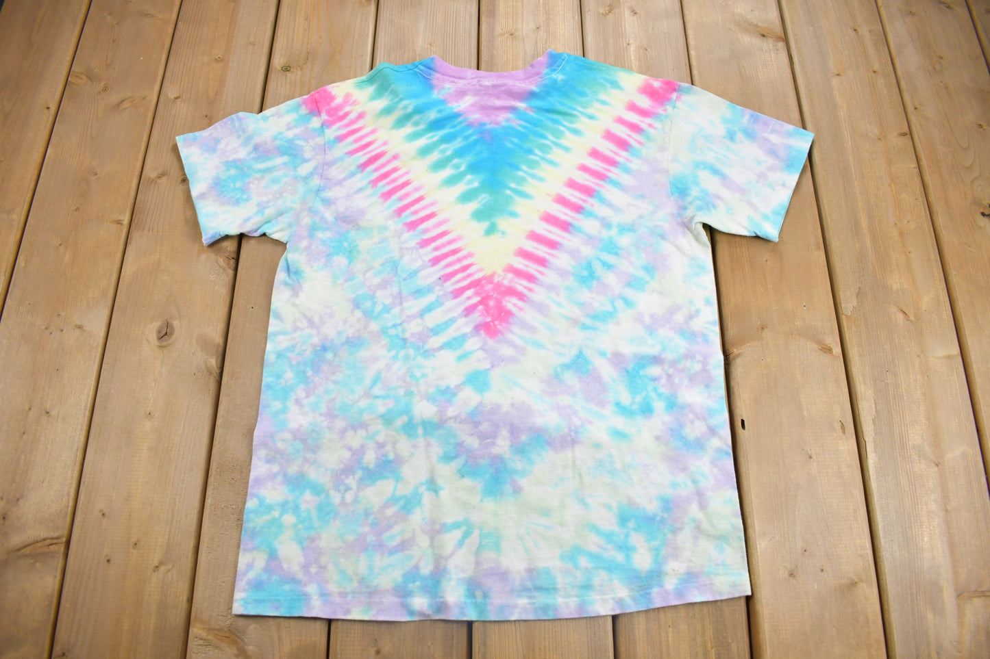 Vintage 1980s Hanes Tie Dye T Shirt / Single Stitch / Party Shirt / Purple & Blue Tie Dye / Made In USA