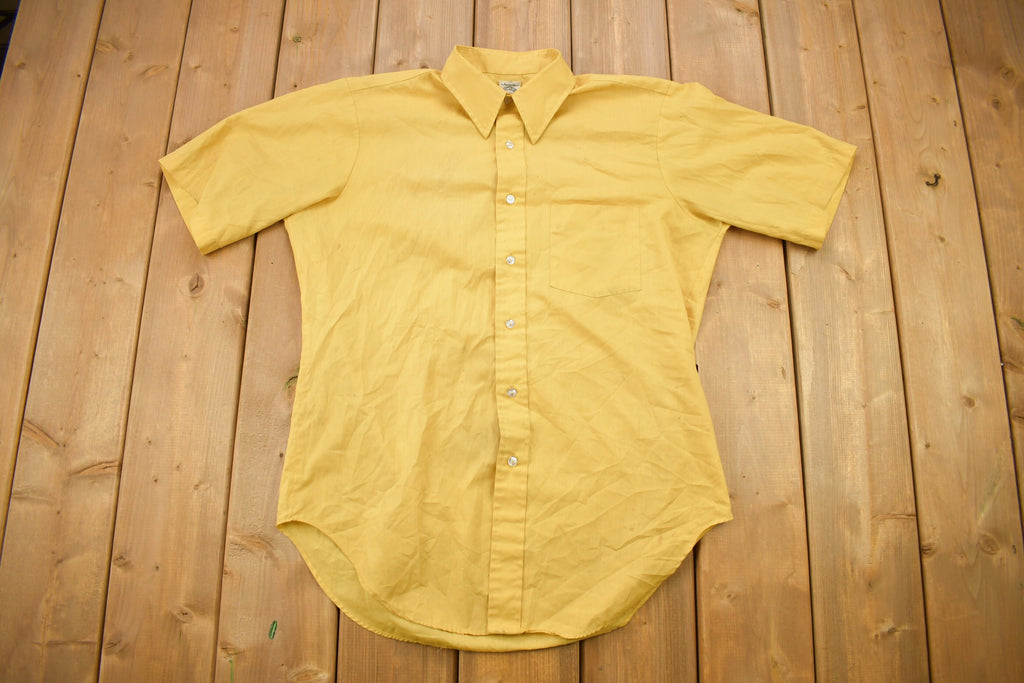 Vintage 1960s Arrow Cum Laude Decton Broad Cloth Blank Button Up Shirt