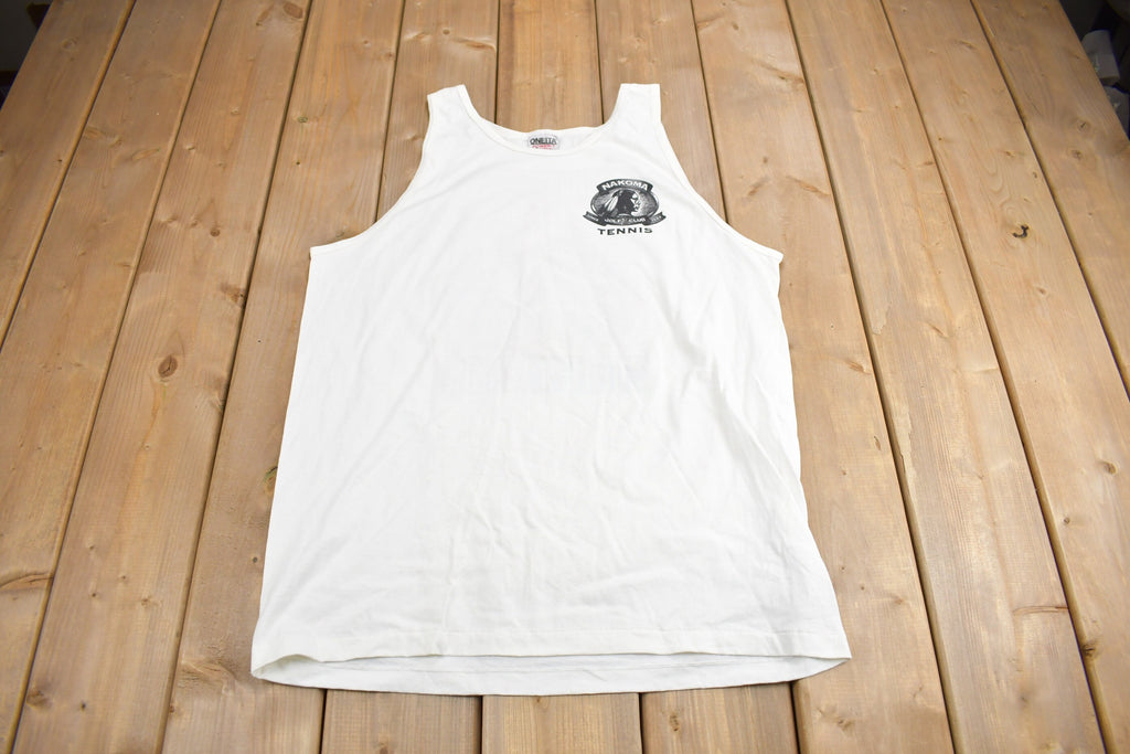 Vintage 1990s Nakoma Golf Club Tennis Graphic Tank Top Shirt