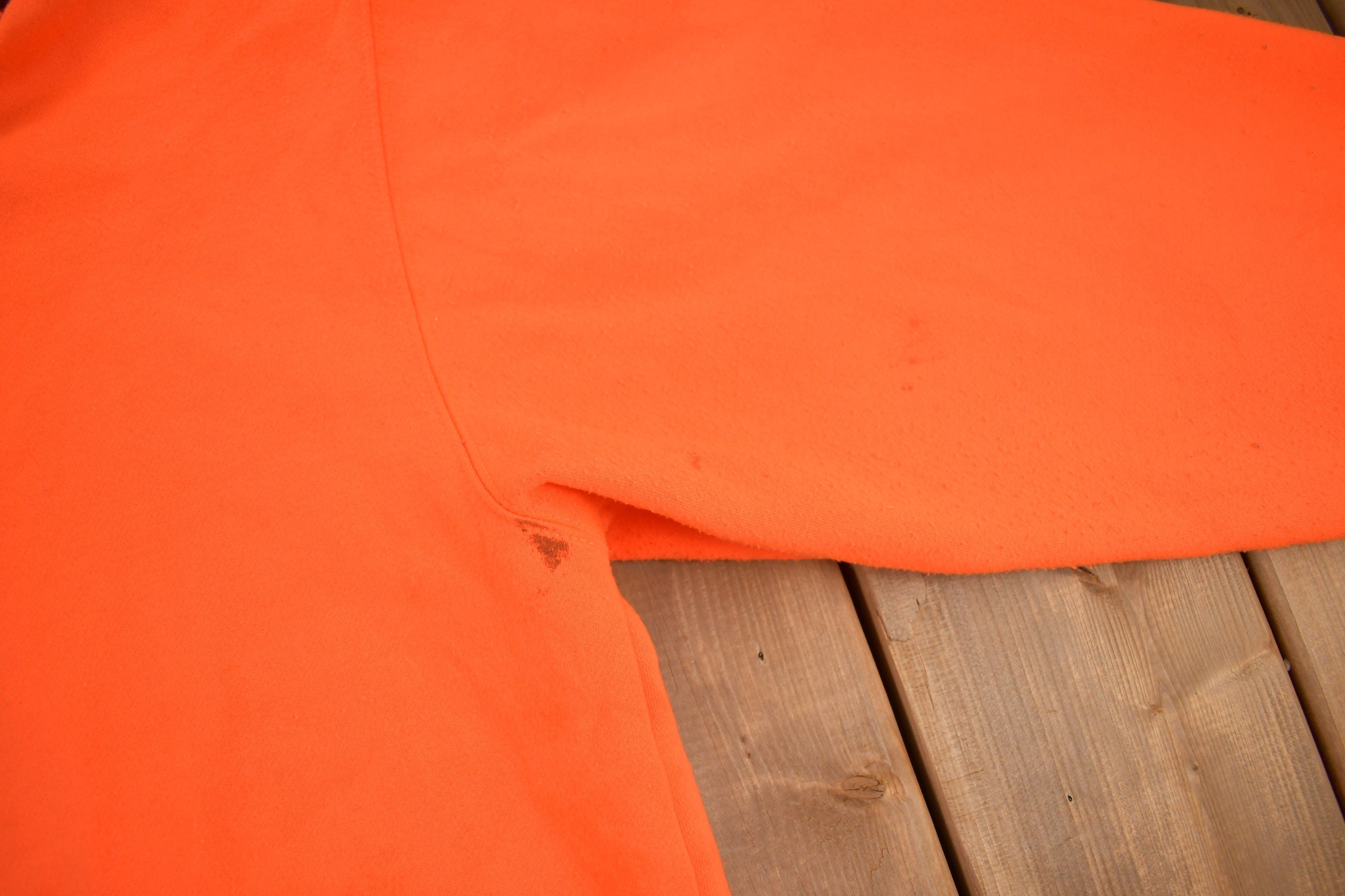 Vintage 1990s Blank Orange Zip Up Hoodie / Hi-Vis Hoodie / Vintage Sweater / 90s / Guide Series