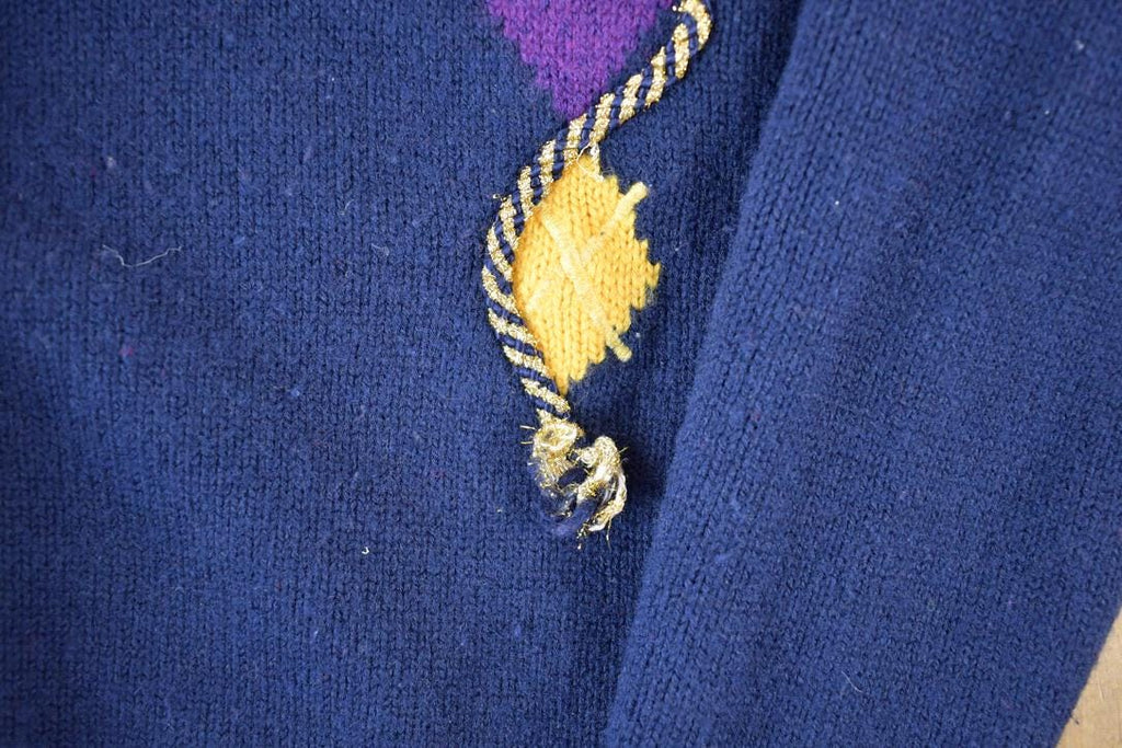 Vintage 1990s Cive Knit Abstract Pattern Cardigan Sweater