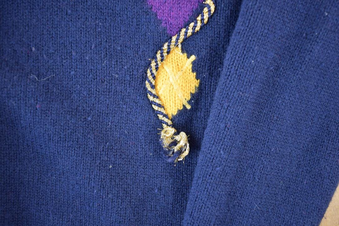 Vintage 1990s Cive Knit Abstract Pattern Cardigan Sweater