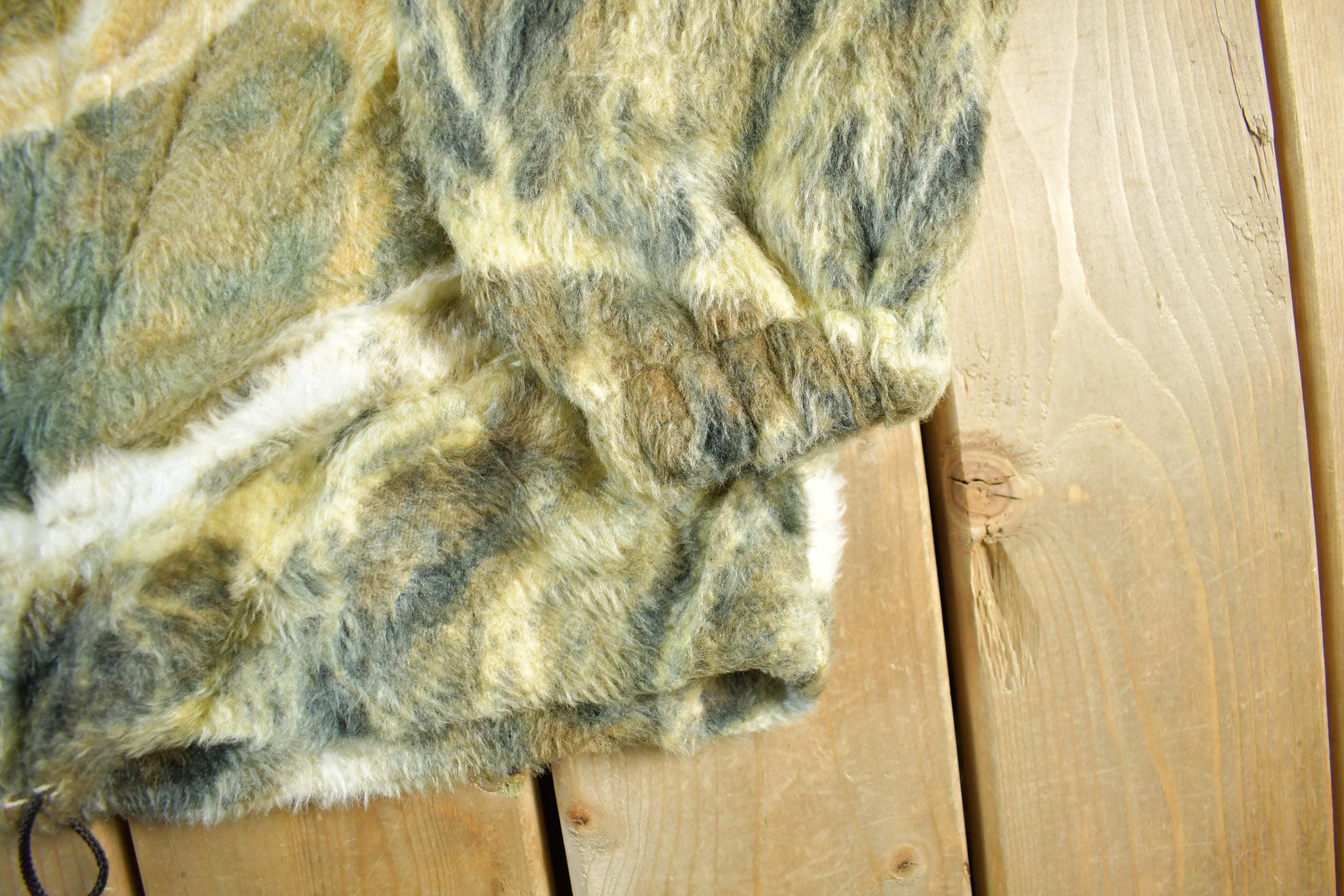 Vintage 1990s Cabin Fever Fleece Deer Nature Sweater Jacket Men's XL