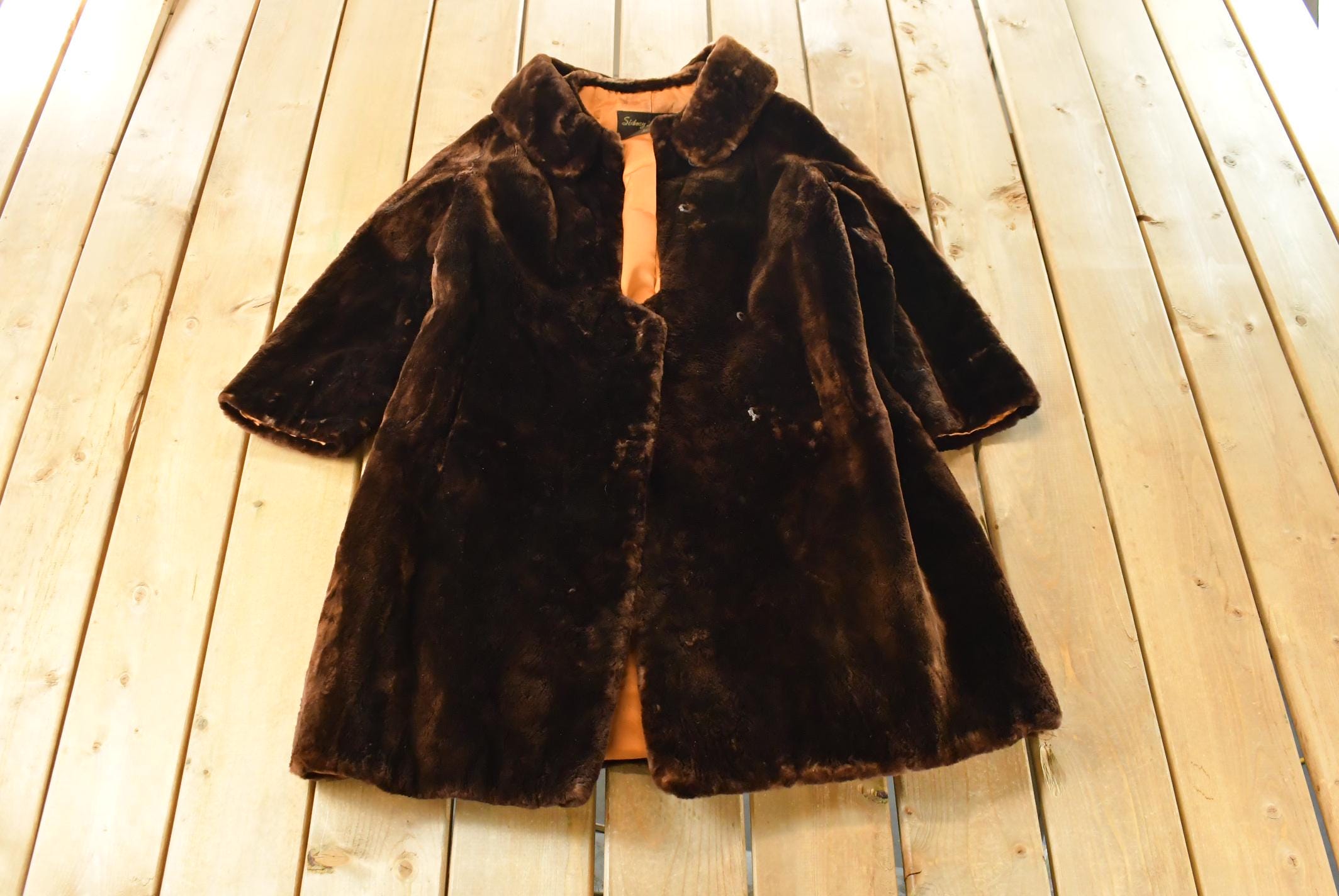 Vintage 1960s Sidney Lambert Mouton Fur Coat Women's Large