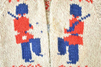 Vintage 1960s Marching Band Wool Knit Full Zip Sweater Youth S
