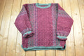 Vintage 1990s Hand Knitted 100% Wool Knit Sweater