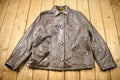 Vintage 1980s Brown Leather Button Up Jacket
