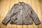Vintage 1980s Brown Leather Button Up Jacket