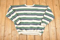 Vintage 1990s Enuf International Striped Embroidered Crewneck Sweatshirt Women's XL Cropped  Made In USA  90's Destination Sweater