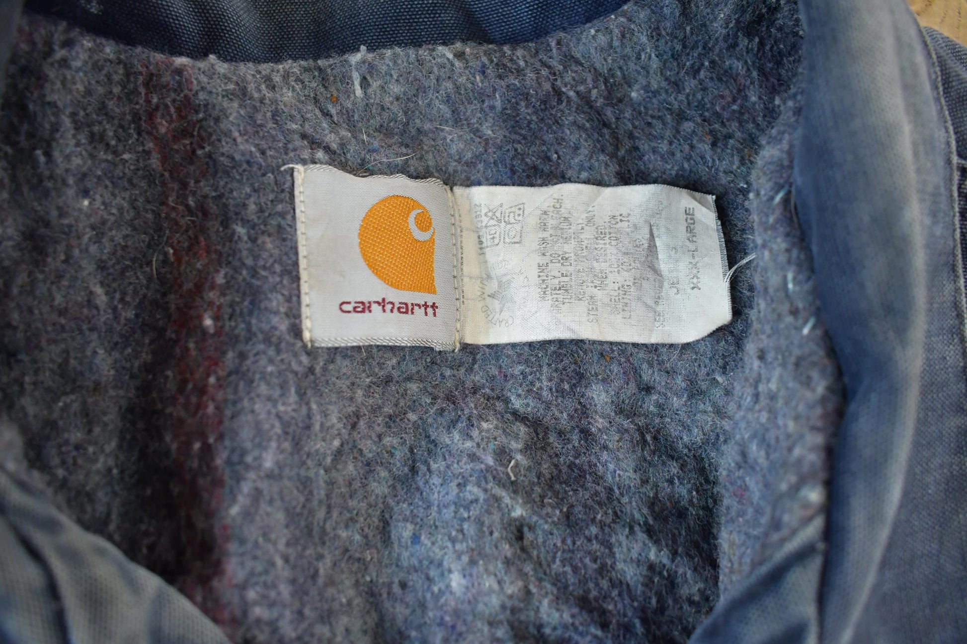 Vintage 1990s Carhartt Distressed Sun Faded Trucker Jacket Men's 3XL