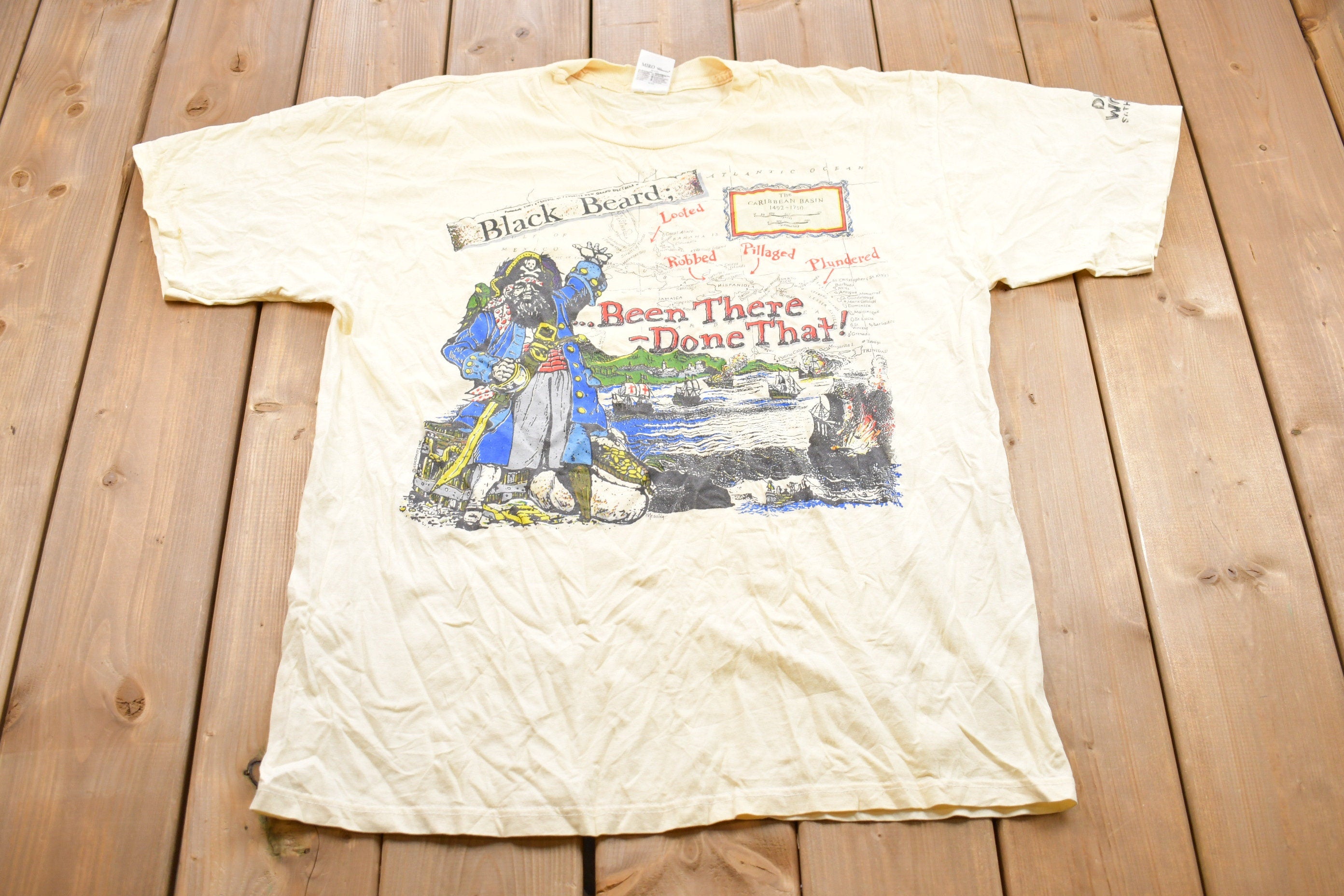 Vintage 1990s Black Bear Pirate Graphic T-Shirt