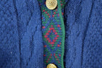 Vintage 90s Cricket Lane Cable Knit Cardigan - Mens L
