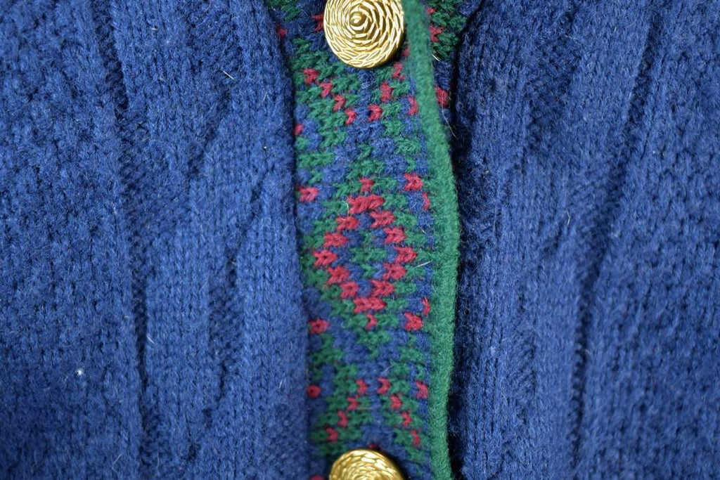 Vintage 90s Cricket Lane Cable Knit Cardigan - Mens L
