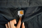 Vintage 1990s Carhartt Canvas Hooded Jacket Men's XL