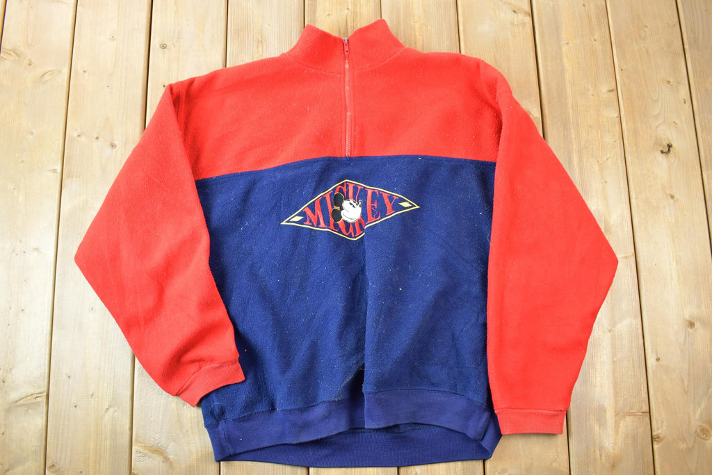 Vintage 1990s Mickey Mouse Disney Fleece Quarter Zip