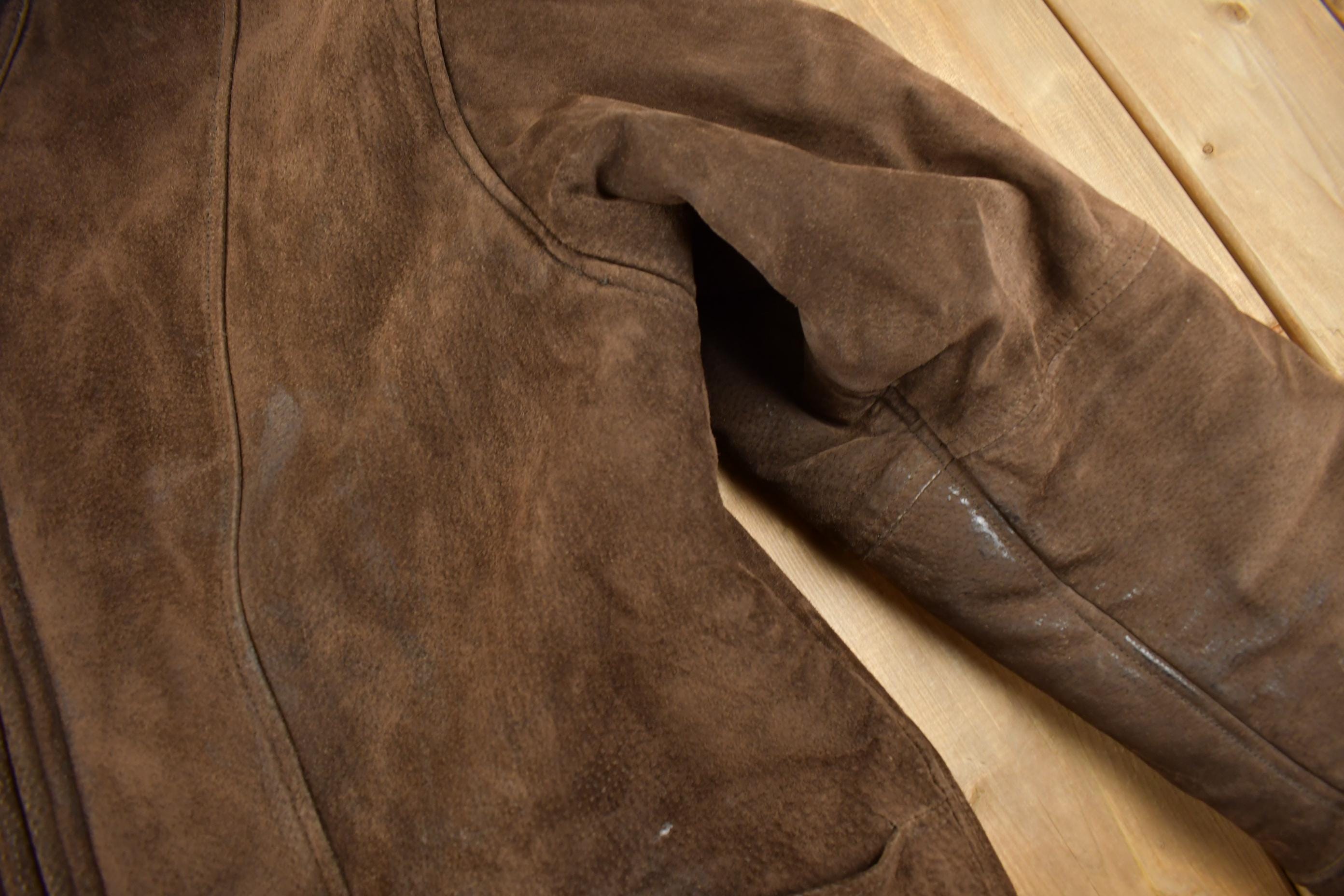 Vintage 1990s Hechter Jeans Authentic Shearling Zip Up Jacket Size L