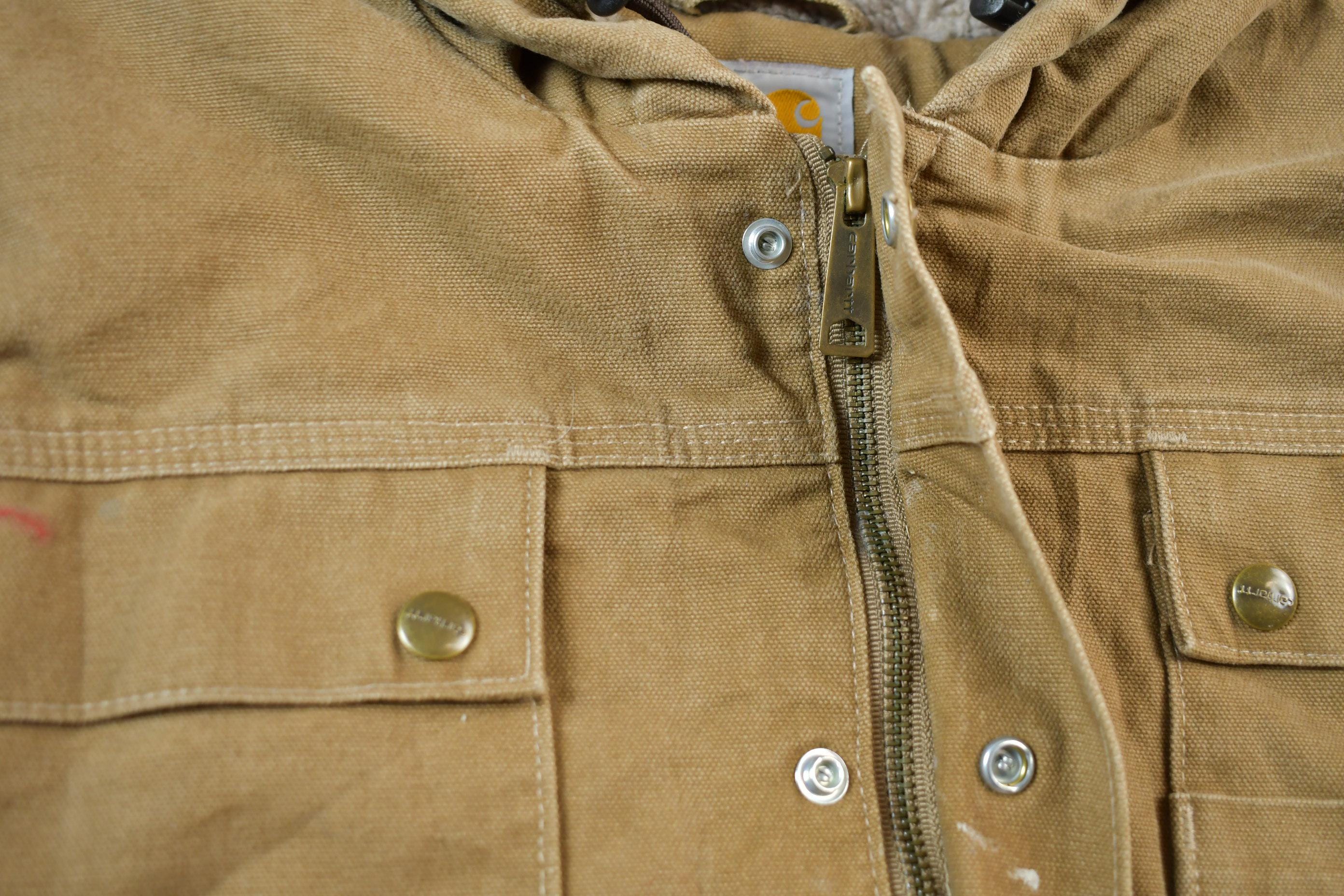 Vintage Y2K Carhartt Brown Fleece Lined Jacket Size 2XL