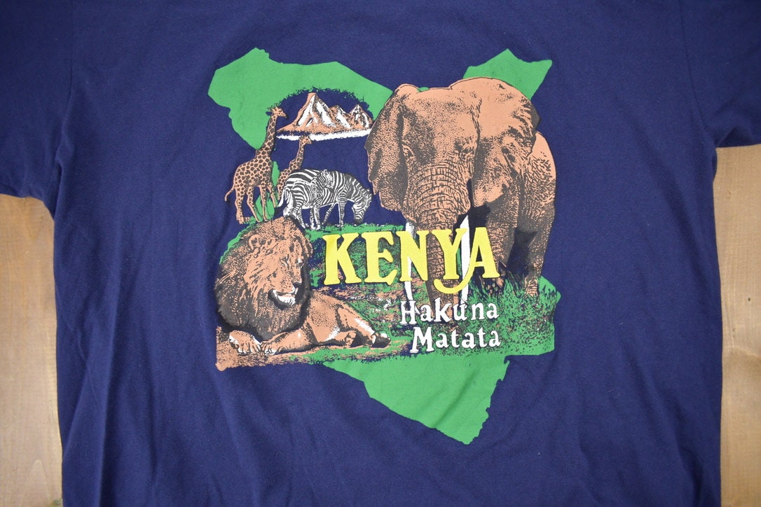 Vintage 1980s Kenya Hakuna Matata Souvenir T Shirt