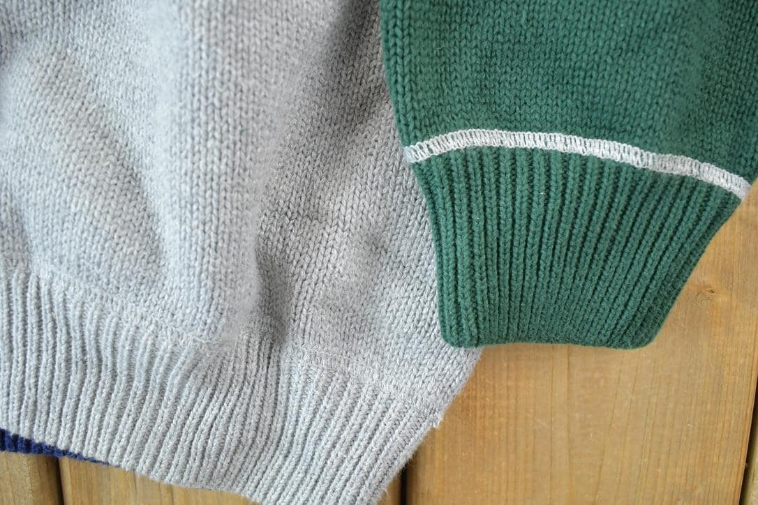Vintage 1990s Eddie Bauer Colour Block Knit Crewneck Sweater  90s Crewneck  Preppy