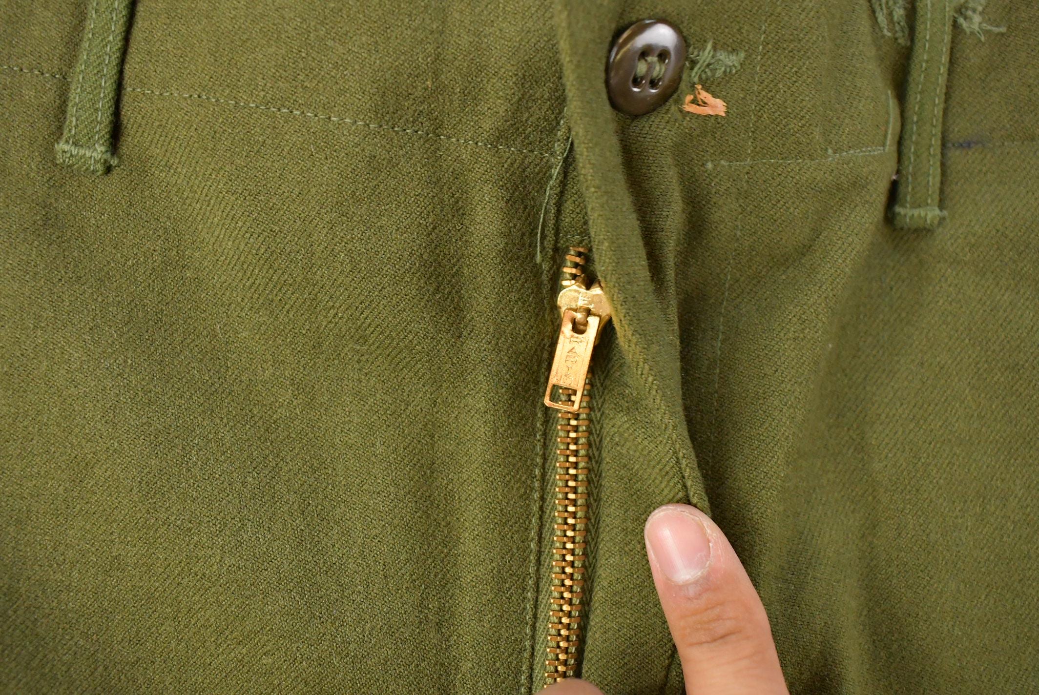 Vintage 1960s Military Army Cargo Field Trousers Olive Drab Pants Men's 35 x 31