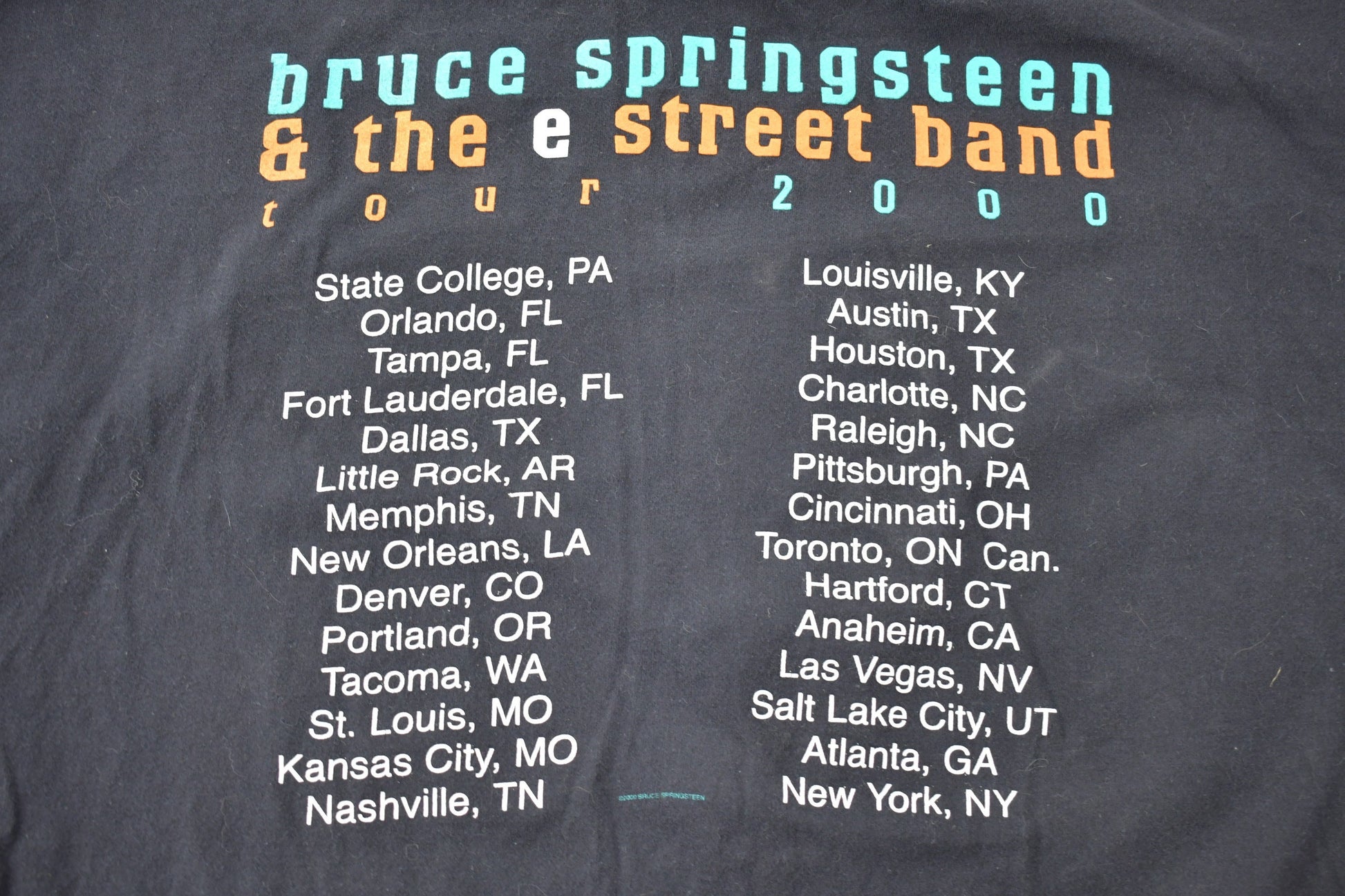 Vintage 2000 Bruce Springsteen and The E Street Band Tour T-shirt