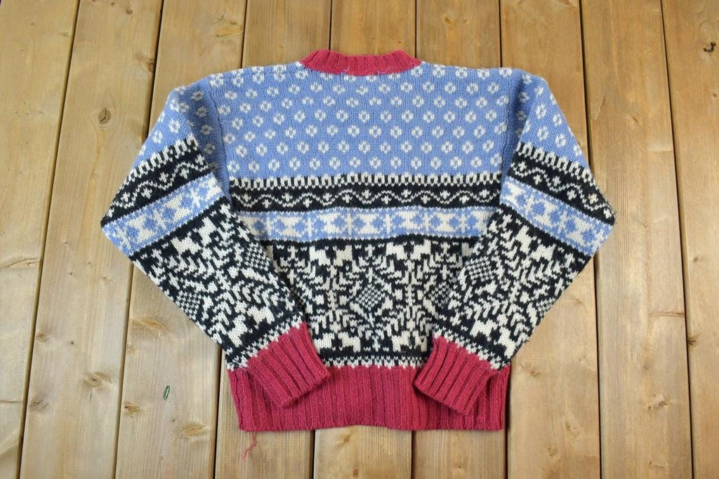 Vintage 1990s Ski Gear Knit Crewneck Sweater