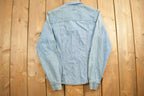 Vintage 1990s Blank Rough Wear Denim Button Up Shirt
