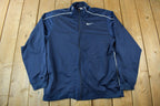 Vintage Y2K Nike Mini Logo Full Zip Sweatshirt / Vintage Nike Grey Tag / Sportswear / Mini Swoosh / Embroidered