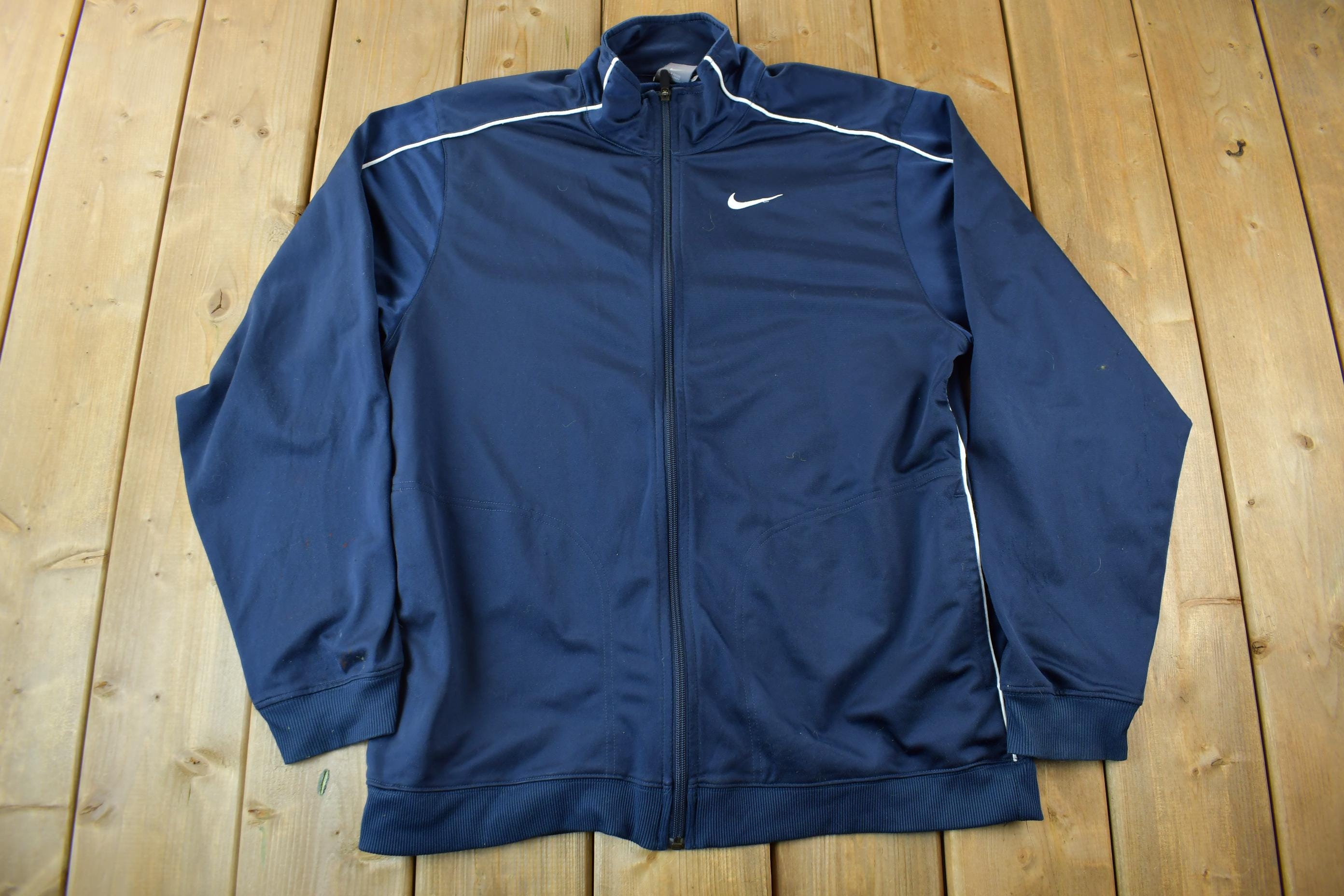 Vintage Y2K Nike Mini Logo Full Zip Sweatshirt / Vintage Nike Grey Tag / Sportswear / Mini Swoosh / Embroidered
