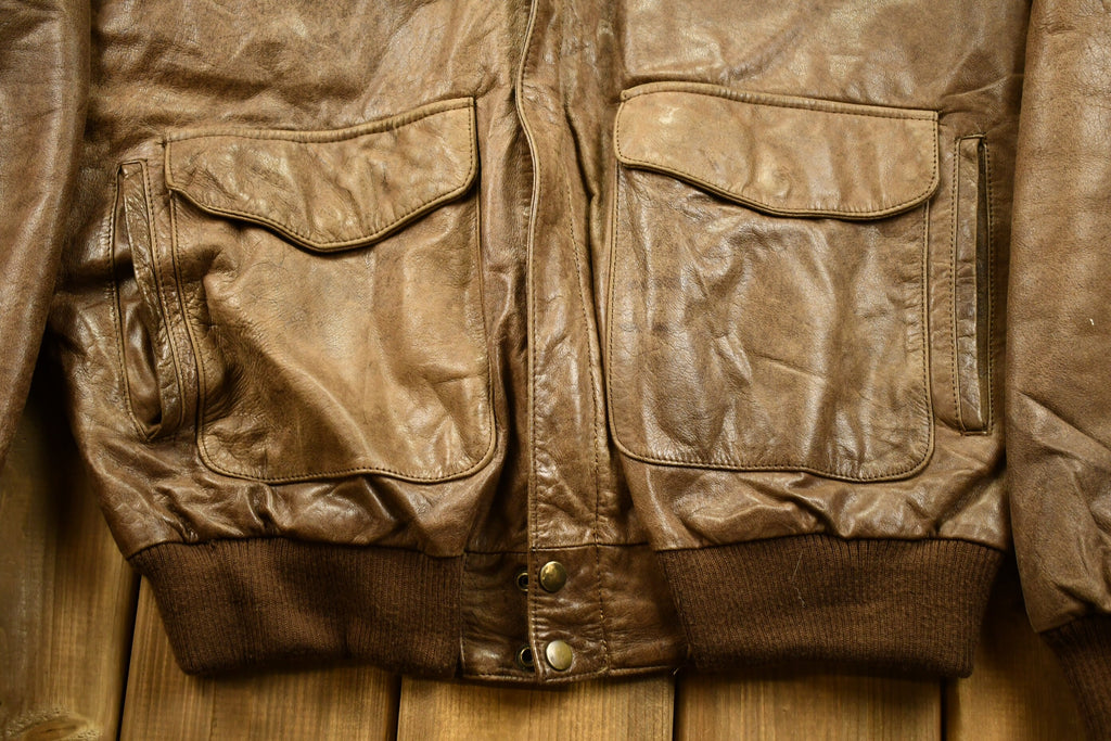 Vintage 1990s Adventure Bound Leather Varsity Jacket