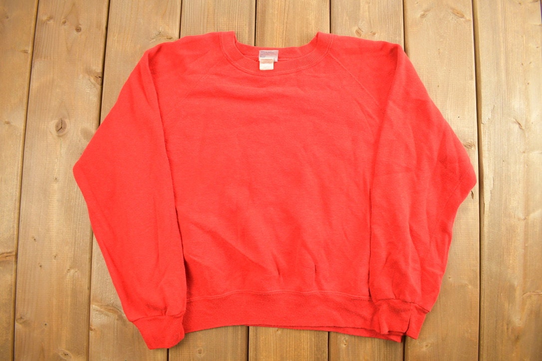 Vintage 1990s Blank Red Gearing Up Crewneck Sweatshirt