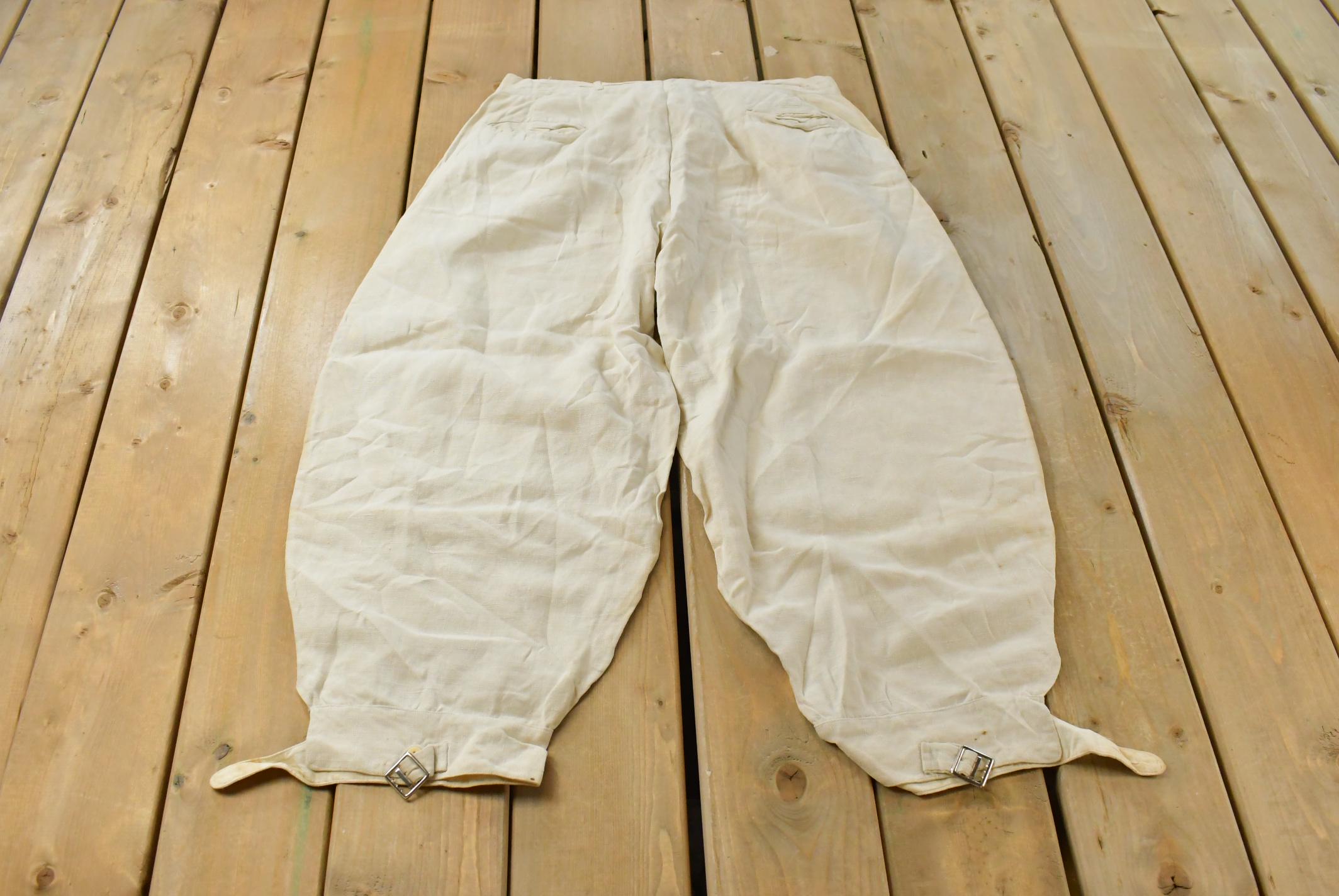 Vintage 1930s Linen Breeches Pants Trousers Men's 34 x 25.5