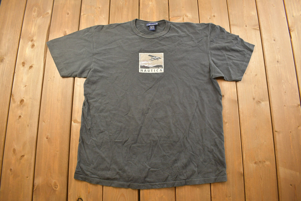 Vintage 1990s Nautica Plane Graphic T Shirt