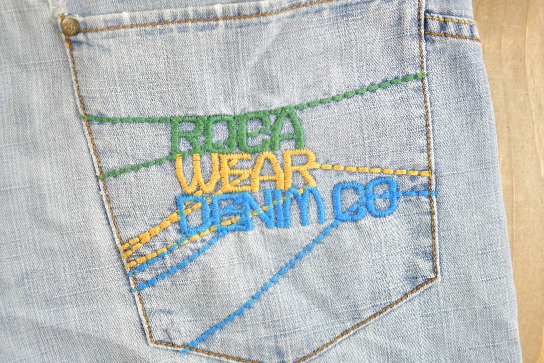 Vintage 1990s Roca Wear Denim CO Jeans Embroidered Jeans 34 x 32