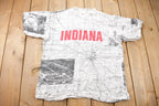 Vintage 1990s Indiana Map Souvenir T Shirt