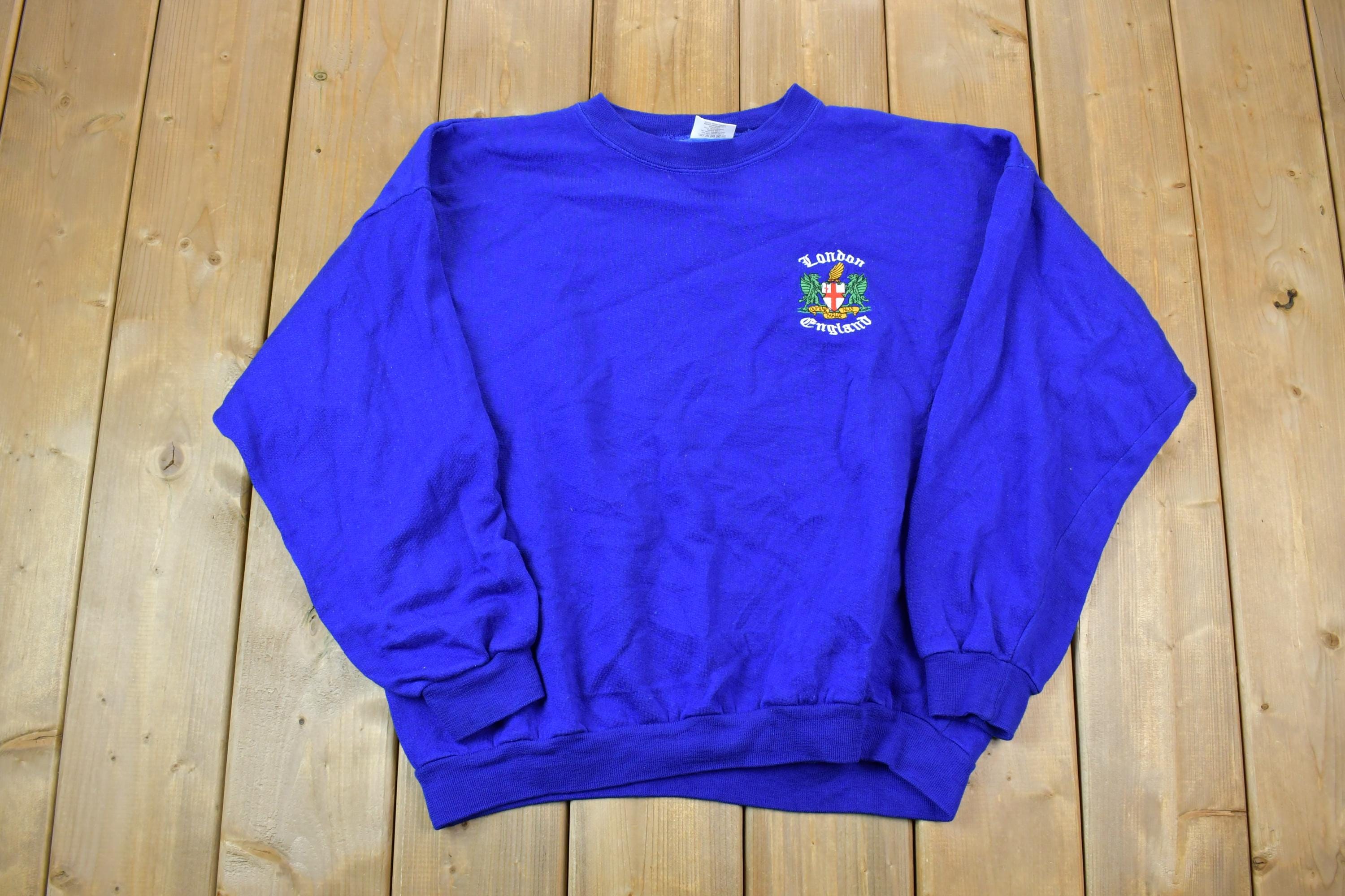 Vintage 1990s London England Embroidered Crest Crewneck Sweatshirt