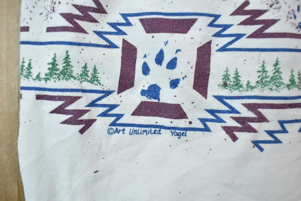 Vintage 1990s Art Unlimited Muir Woods Wolf Theme Graphic T-Shirt