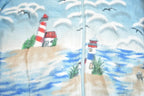 Vintage 1990s Blair Beach Light House Theme All Over Print Fleece Sweater