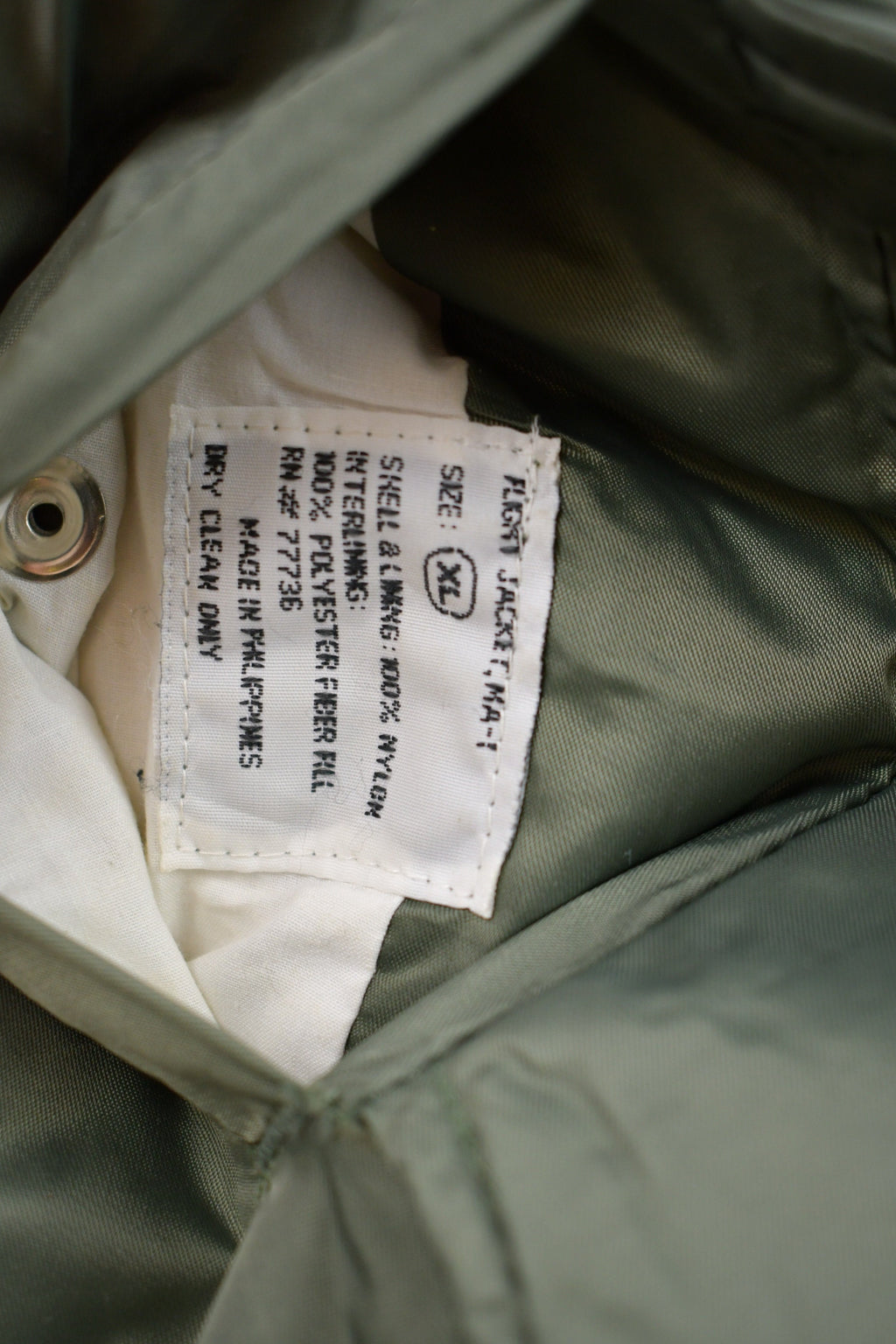 Vintage 1990s Bomber Jacket Reversible Green