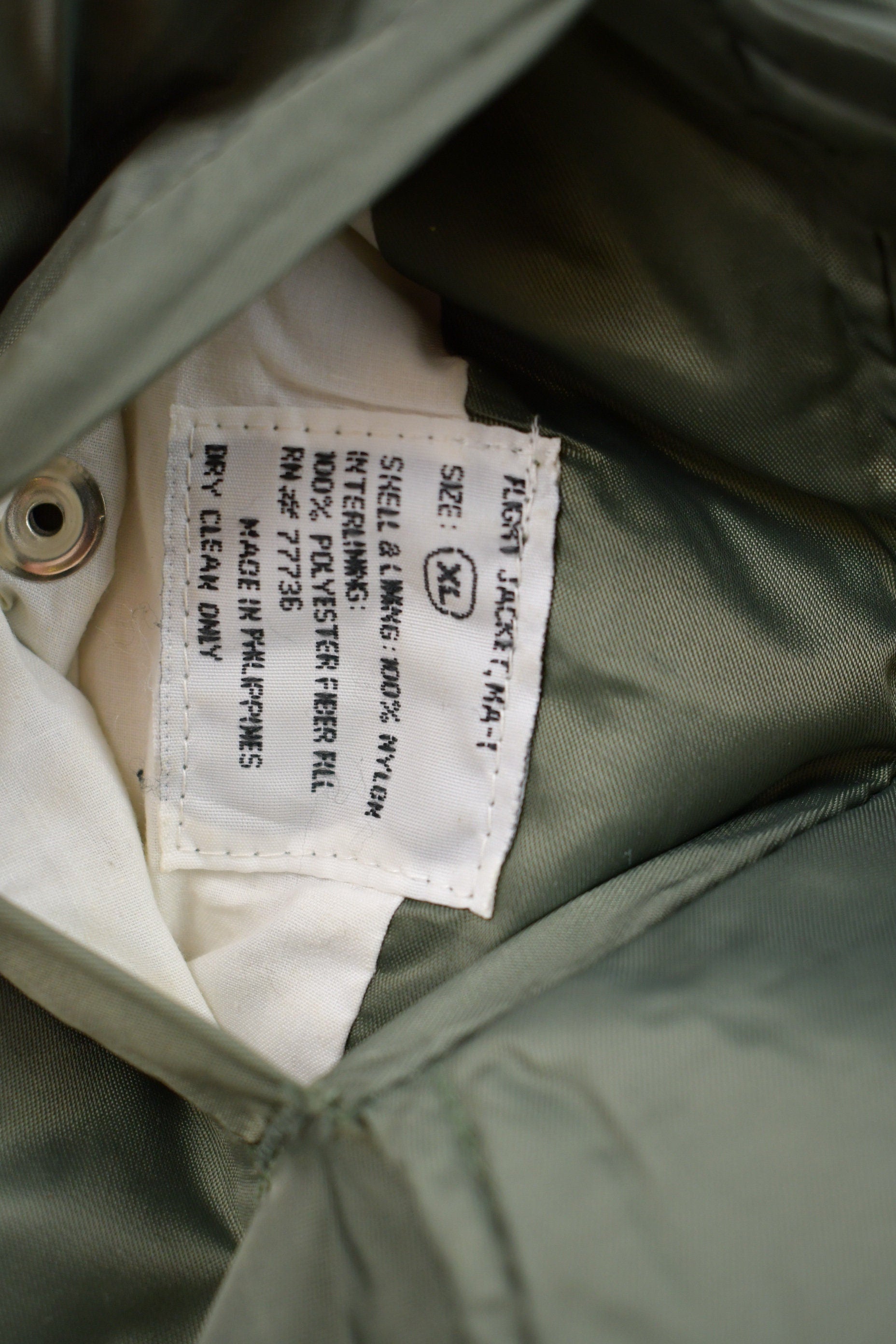 Vintage 1990s Bomber Jacket Reversible Green