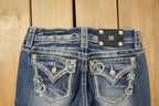 Vintage Deadstock Y2K Miss Me Bedazzled Low Rise Jeans Women's Size 26x31
