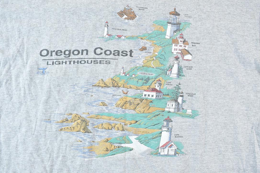 Vintage 1990s Oregon Coast Lighthouses Single Stitch T-Shirt